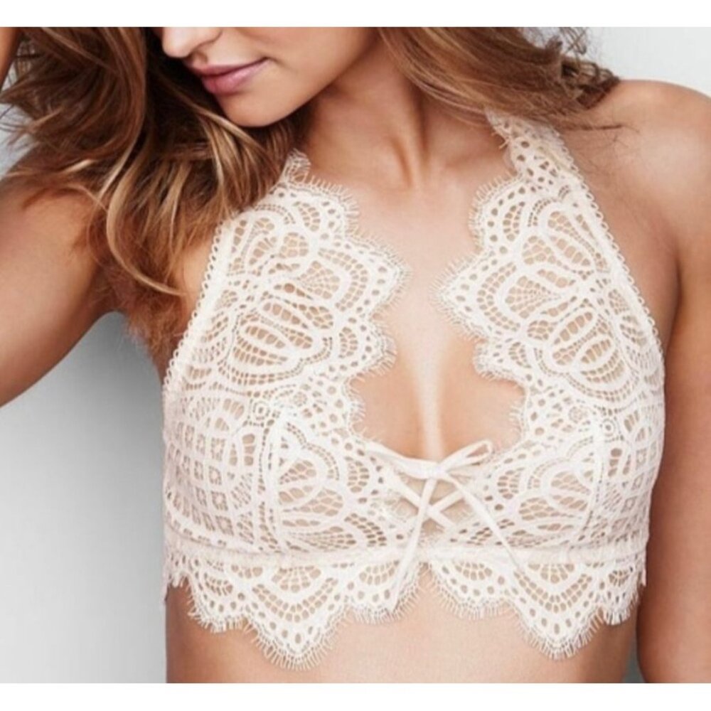 Victorias Secret Dream Angels Cream Lace Bralette Top Size S/P